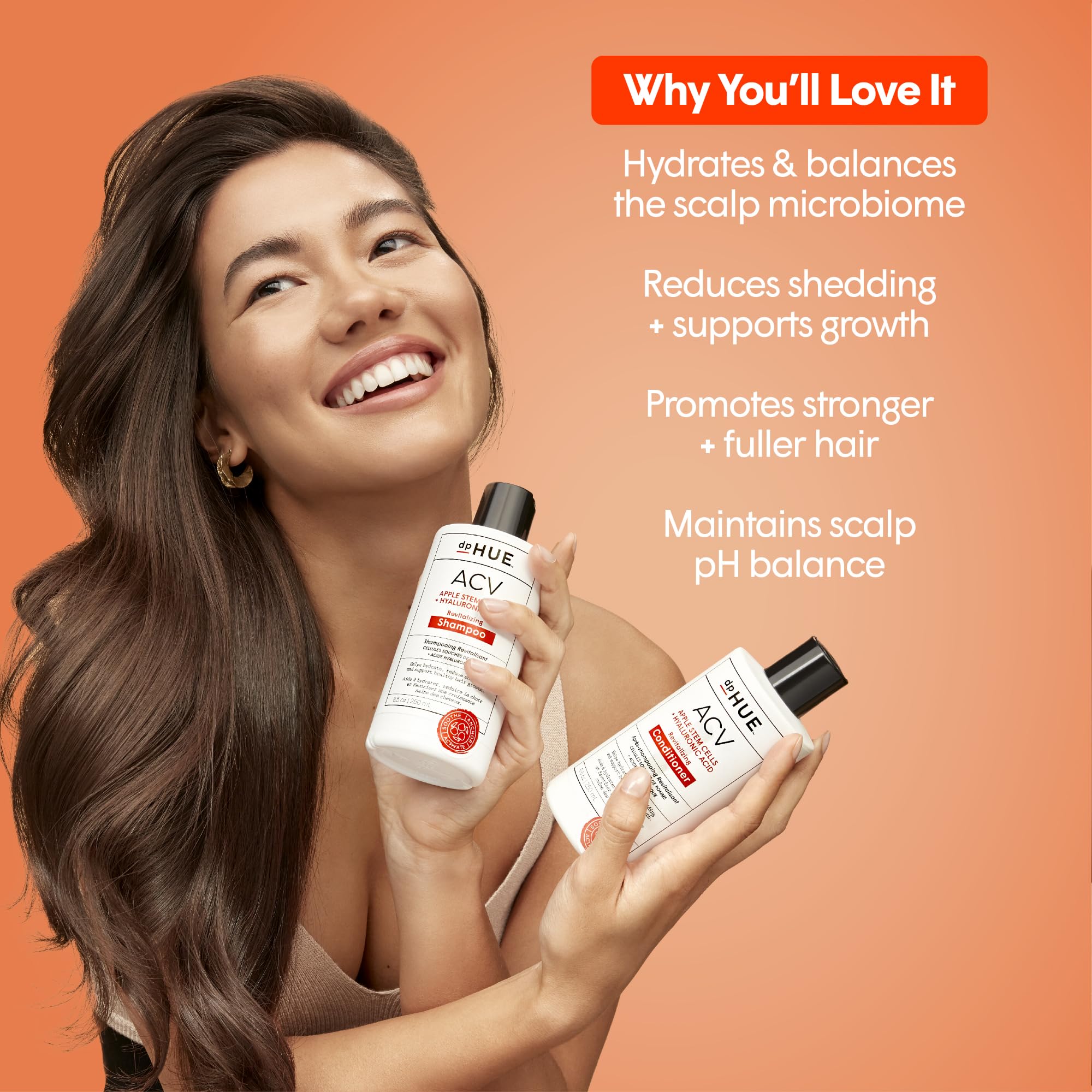 dpHUE ACV Revitalizing Shampoo - 8.5 oz - Helps Support Healthy Hair Growth - With Apple Cider Vinegar & Hyaluronic Acid - Vegan & Color Safe